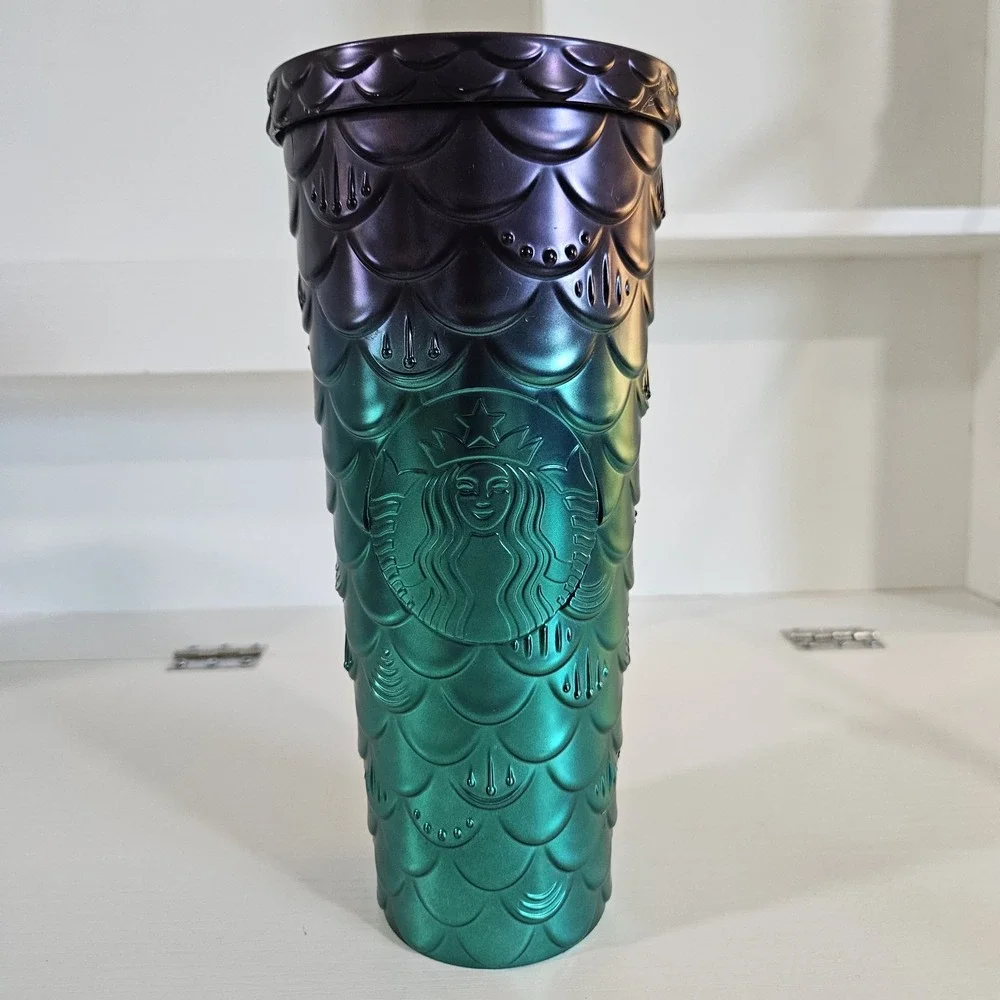 Starbucks 2024 Venti 24oz Siren Mermaid Scales Ombre Tumbler Cup AS IS (Read...